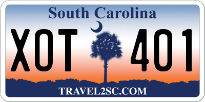 SC license plate XOT401