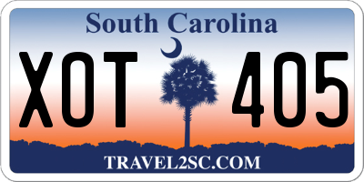 SC license plate XOT405