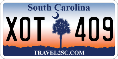 SC license plate XOT409