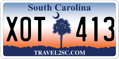 SC license plate XOT413
