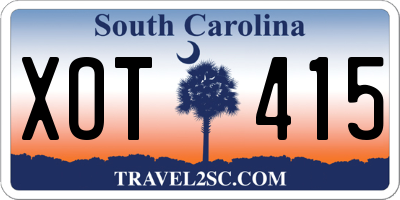SC license plate XOT415