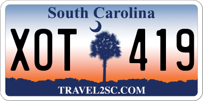 SC license plate XOT419