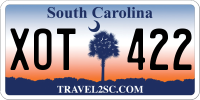 SC license plate XOT422