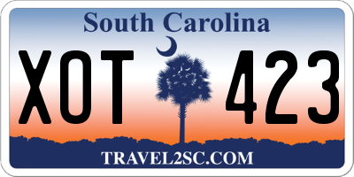 SC license plate XOT423