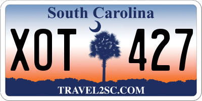 SC license plate XOT427
