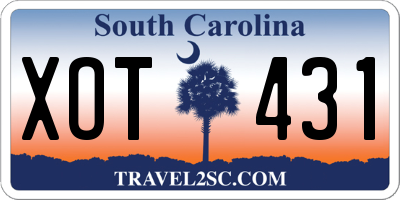 SC license plate XOT431