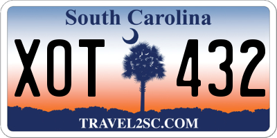 SC license plate XOT432