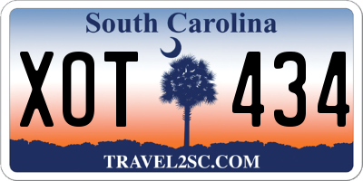 SC license plate XOT434