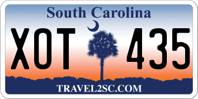 SC license plate XOT435