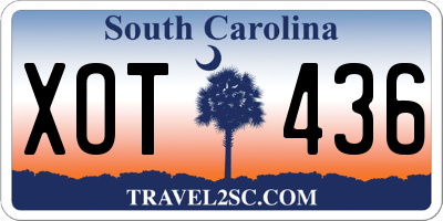 SC license plate XOT436