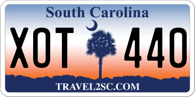 SC license plate XOT440