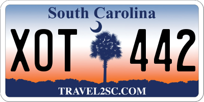 SC license plate XOT442