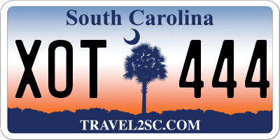 SC license plate XOT444