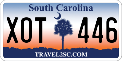 SC license plate XOT446