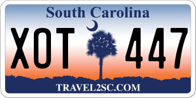 SC license plate XOT447
