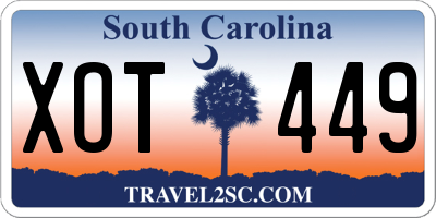 SC license plate XOT449