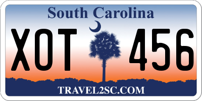 SC license plate XOT456