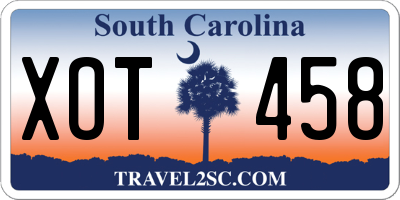 SC license plate XOT458