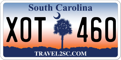 SC license plate XOT460