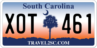 SC license plate XOT461