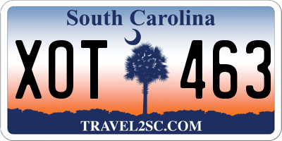 SC license plate XOT463