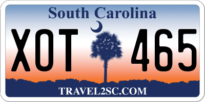 SC license plate XOT465