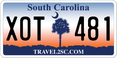 SC license plate XOT481