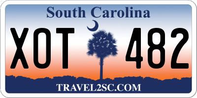 SC license plate XOT482