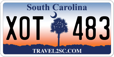 SC license plate XOT483
