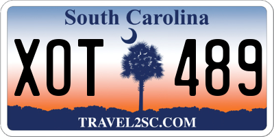 SC license plate XOT489