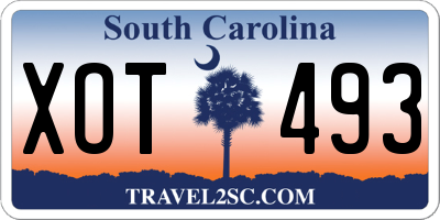 SC license plate XOT493