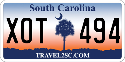 SC license plate XOT494