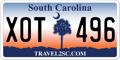 SC license plate XOT496
