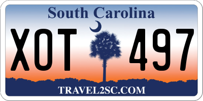 SC license plate XOT497