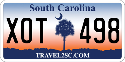 SC license plate XOT498