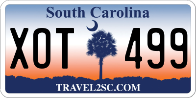 SC license plate XOT499