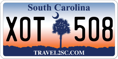 SC license plate XOT508