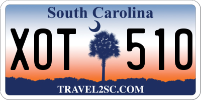 SC license plate XOT510