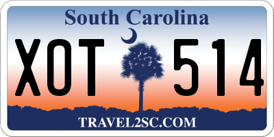 SC license plate XOT514