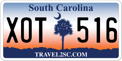 SC license plate XOT516