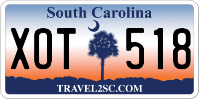 SC license plate XOT518