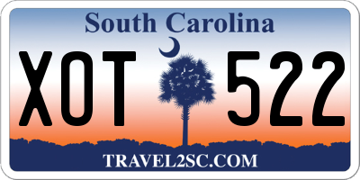 SC license plate XOT522
