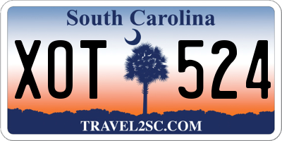 SC license plate XOT524