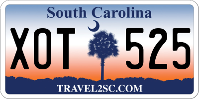 SC license plate XOT525