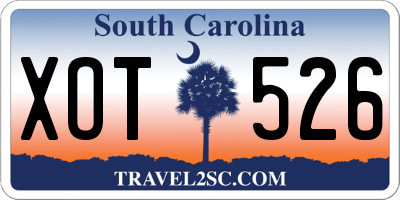 SC license plate XOT526