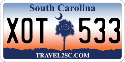 SC license plate XOT533