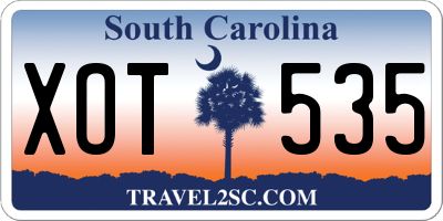 SC license plate XOT535