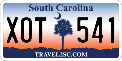 SC license plate XOT541