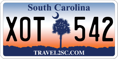SC license plate XOT542