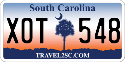 SC license plate XOT548